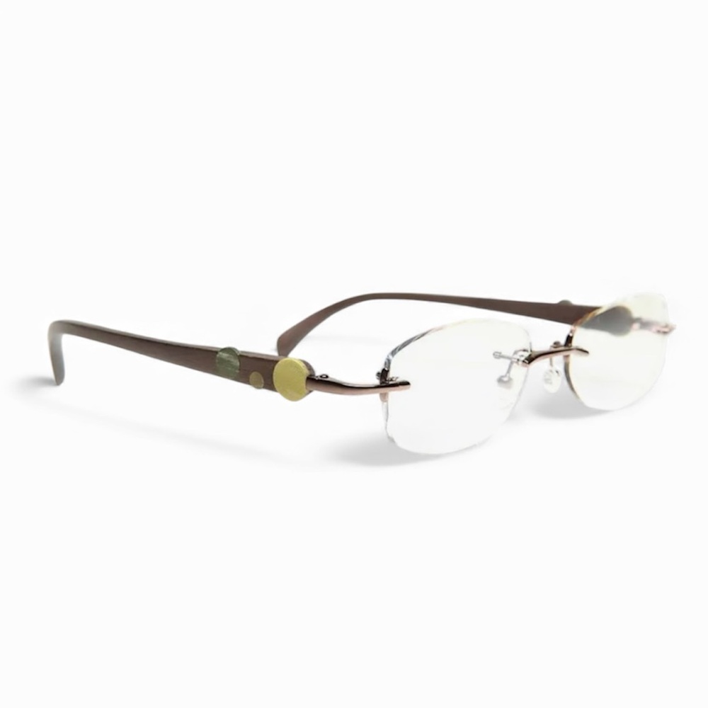 NWOT Gold & Wood Vintage Glasses with Clear Non-Prescription Lenses